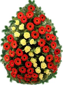 coroana gerbera si trandafiri