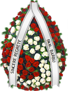 coroana trandafiri rosii albi