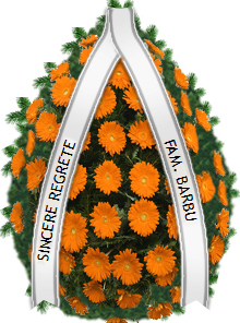 coroana gerbera portocalie