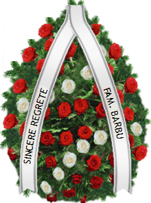 coroana trandafiri albi si rosii