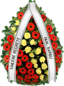 coroana gerbera si trandafiri