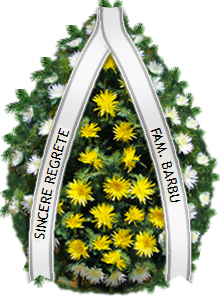 coroana crizanteme medalion