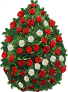 coroana trandafiri albi si rosii