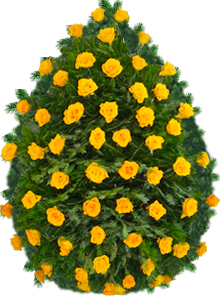 coroana trandafiri galbeni