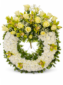 coroana crizanteme trandafiri orhidee