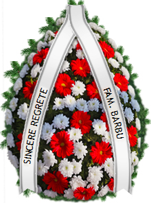 coroana crizanteme albe gerbera