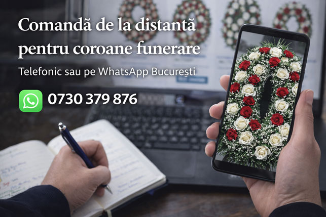 comanda coroane funerare online sau WhatsApp Bucuresti