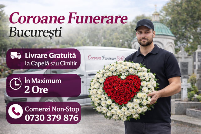 livrare coroane funerare Bucuresti la capela sau cimitir