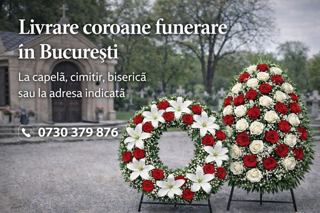 livrare coroane funerare Bucuresti la capela sau cimitir