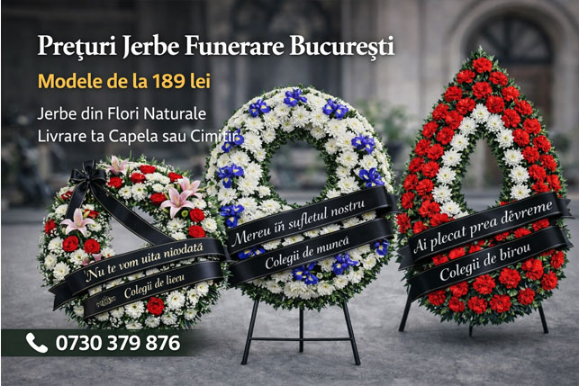preturi jerbe funerare Bucuresti din flori naturale